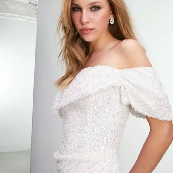 ASOS cecilia bardot sequin wedding dress/wedding gown - Picture 3 of 3